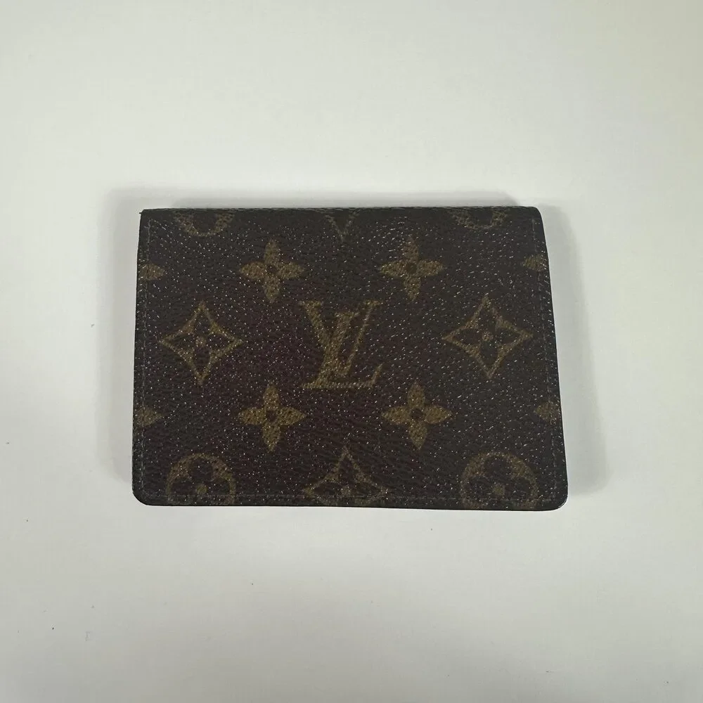 Louis Vuitton Wallet Mens One Size Brown Monogram Canvas ID Card Holder Spain
